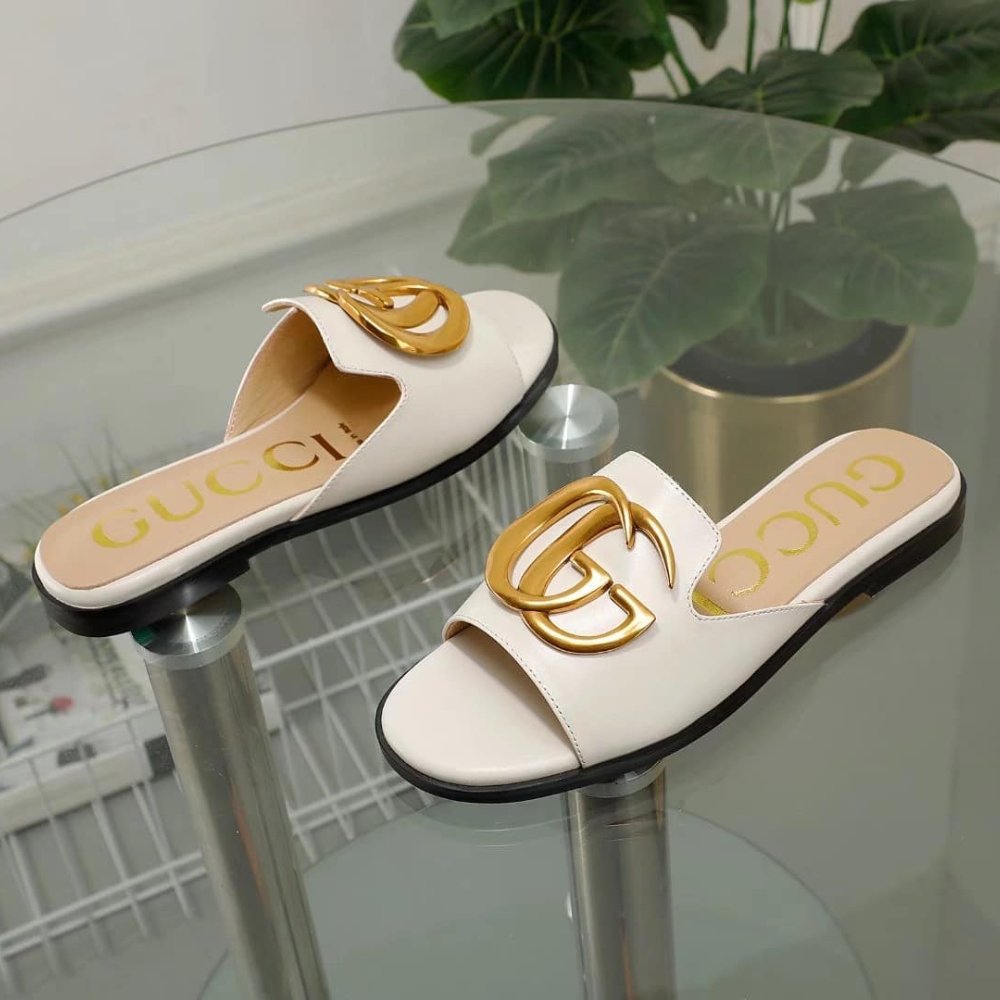 Gvc*1 Princetown Gg Slippers Leather White
