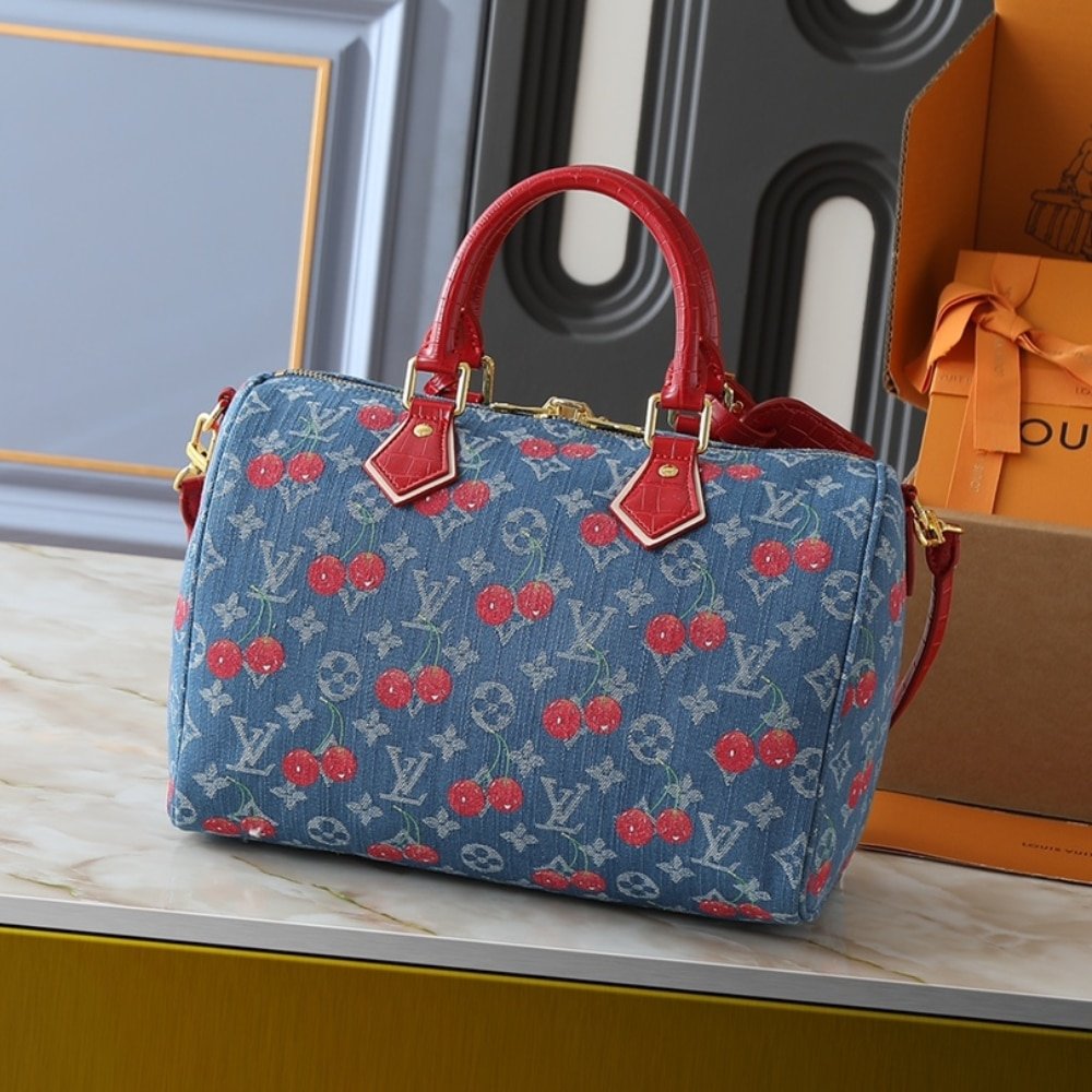 L0vis Vvtt0n X Takashi Murakami Bolsa Speedy Soft 30 Monogram Denim Blue 30Cm N87627