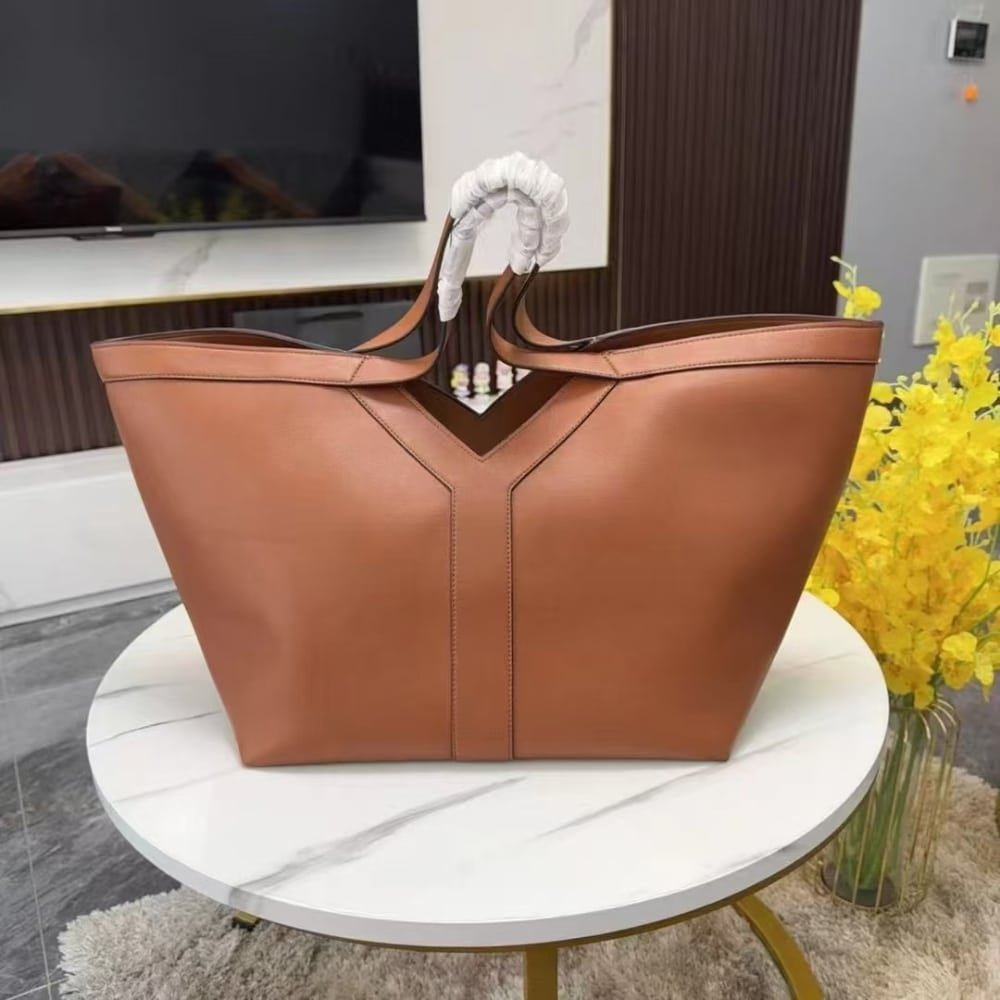 Sa1nt Lau*nt Y Tote In Leather Bag Brown 37Cm 817602Aaec36359