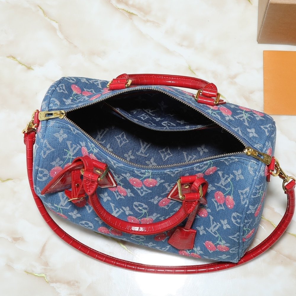 L0vis Vvtt0n X Takashi Murakami Bolsa Speedy Soft 30 Monogram Denim Blue 30Cm N87627