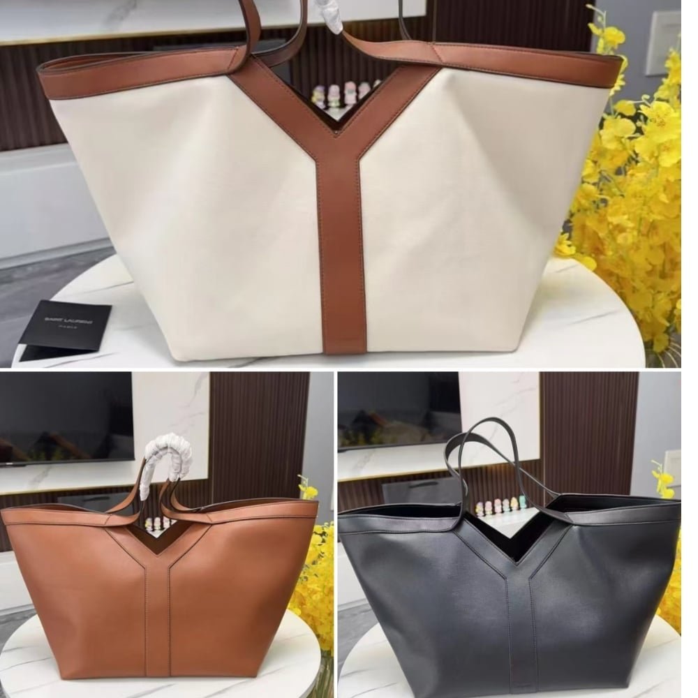 Sa1nt Lau*nt Y Tote In Leather Bag Brown 37Cm 817602Aaec36359