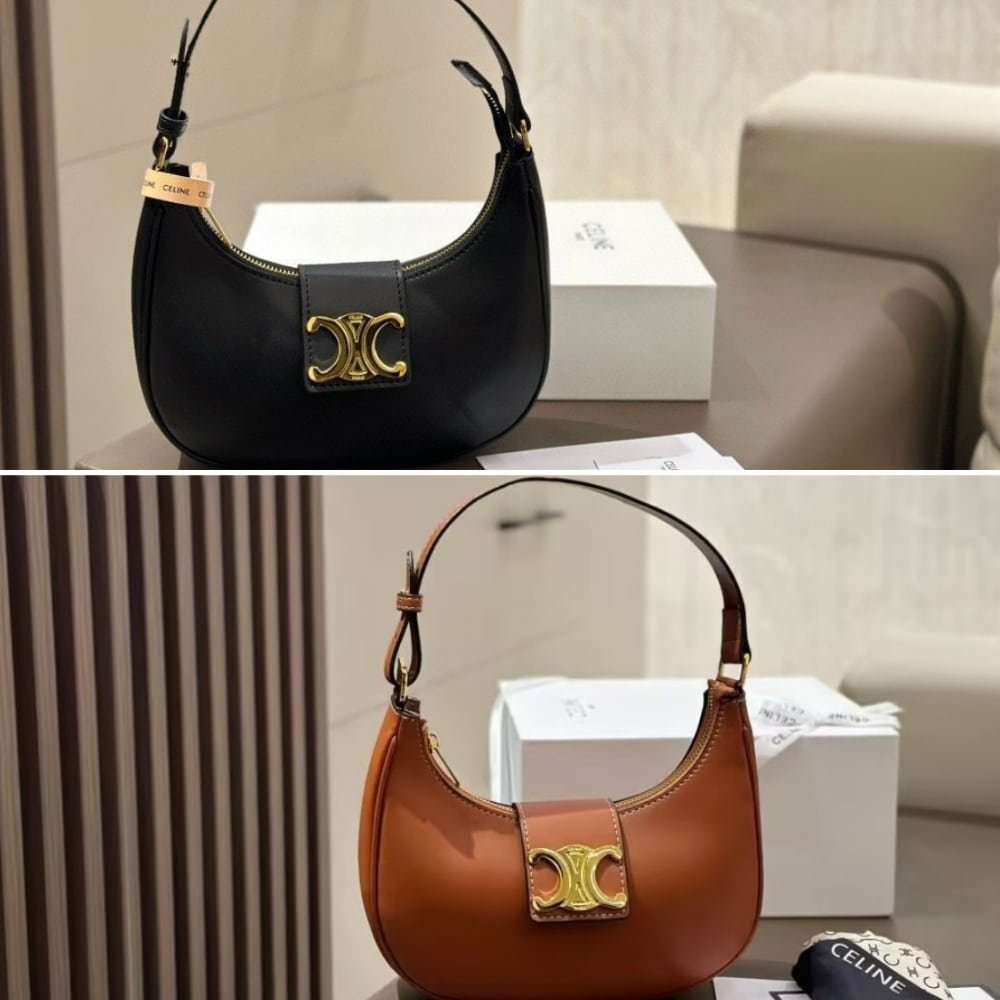 Ce1i*e Medium Ava Triomphe Bag In Smooth Tan 24Cm 114493Dgq 04Lu