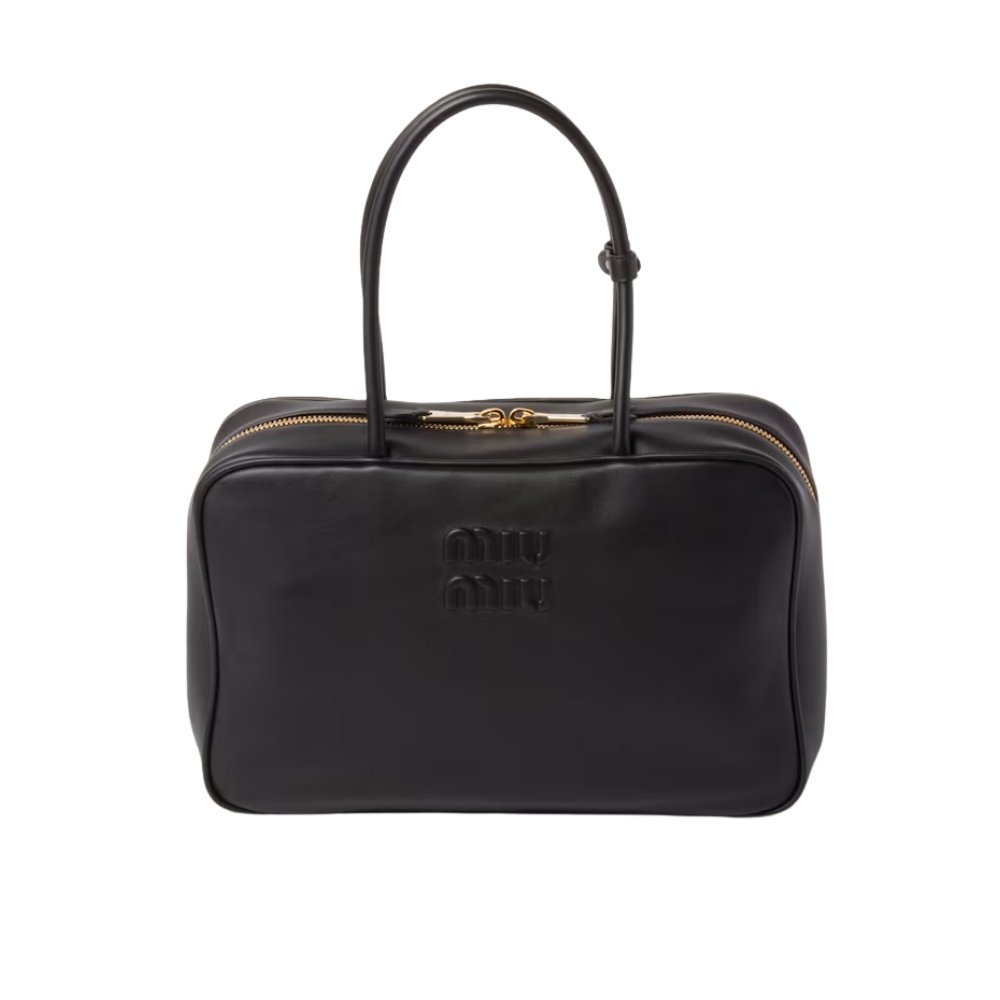 M1um1u Beau Leather Bag Black 34Cm 5BB117 2CRW F0002 V MON