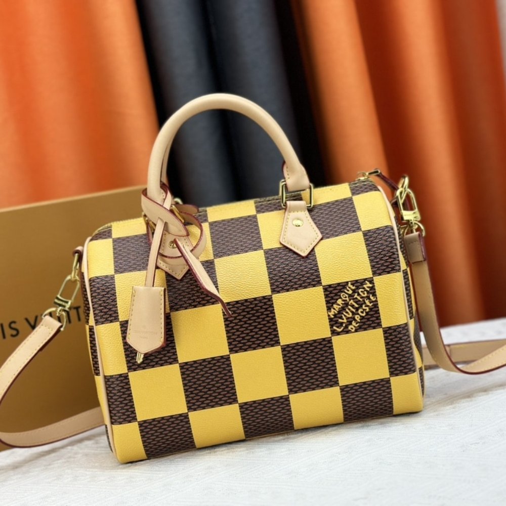 L0vis Vvtt0n Speedy Bandoulière 25 Damier Pop Yellow 25Cm N40584