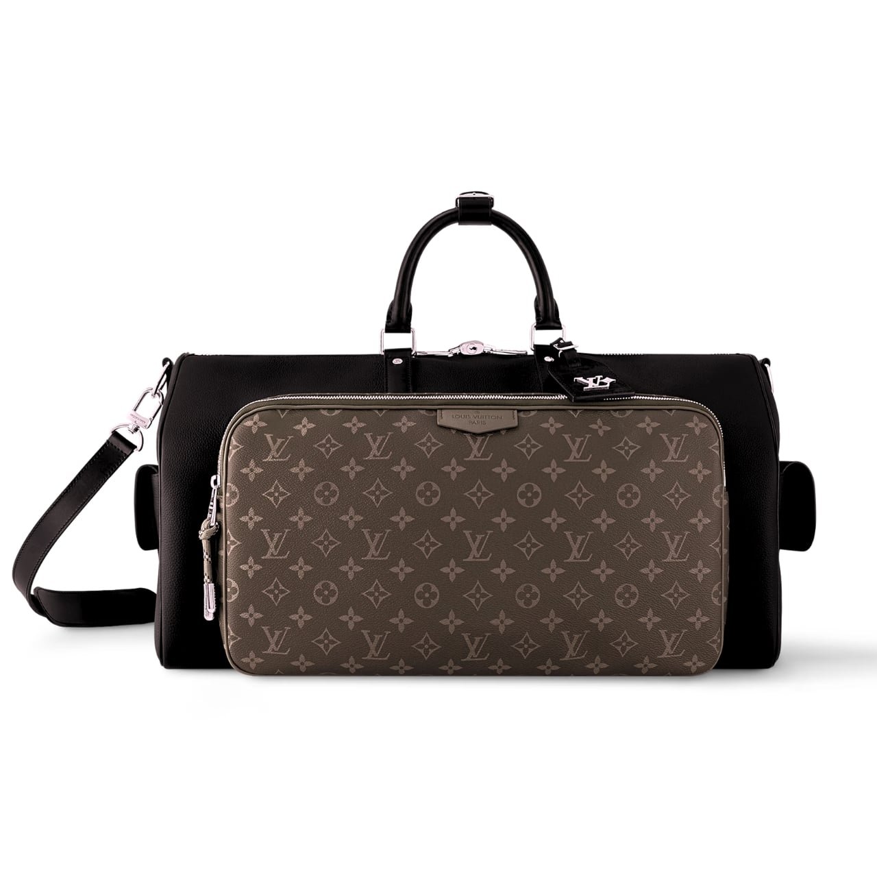 L0vis Vvtt0n Keepall Bandoulière 50 Black And Brown 50Cm