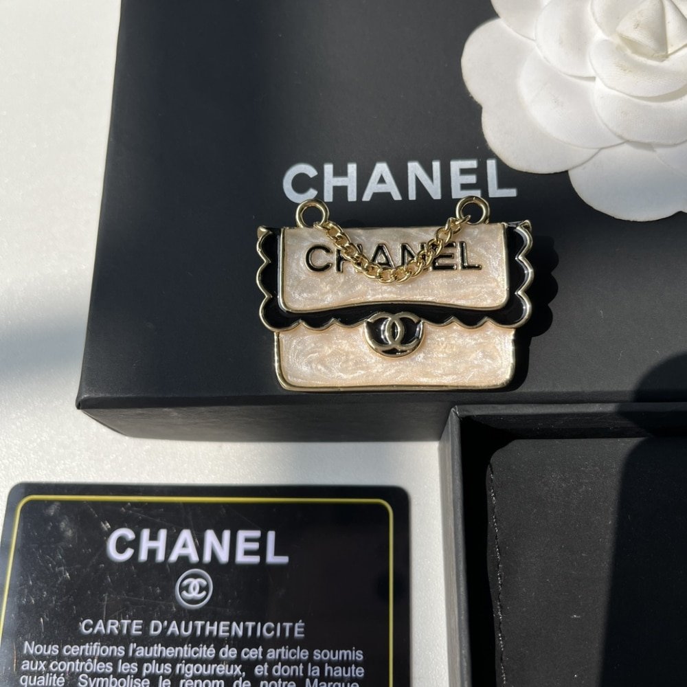 Ch**el Ch**el Bag Shaped Brooch
