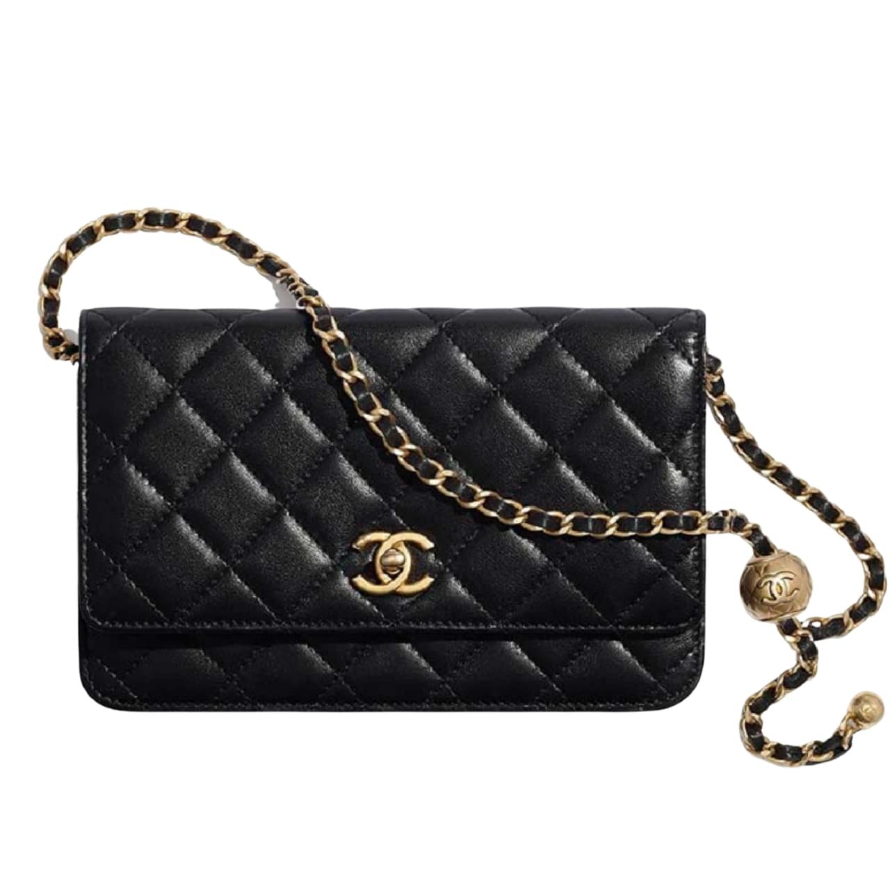 Ch**el Classic Wallet On Chain Black 19Cm