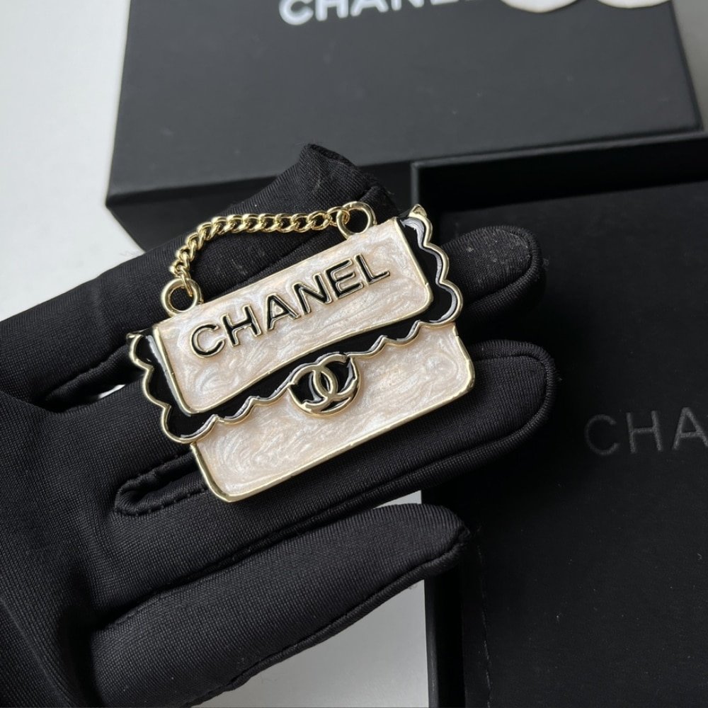 Ch**el Ch**el Bag Shaped Brooch