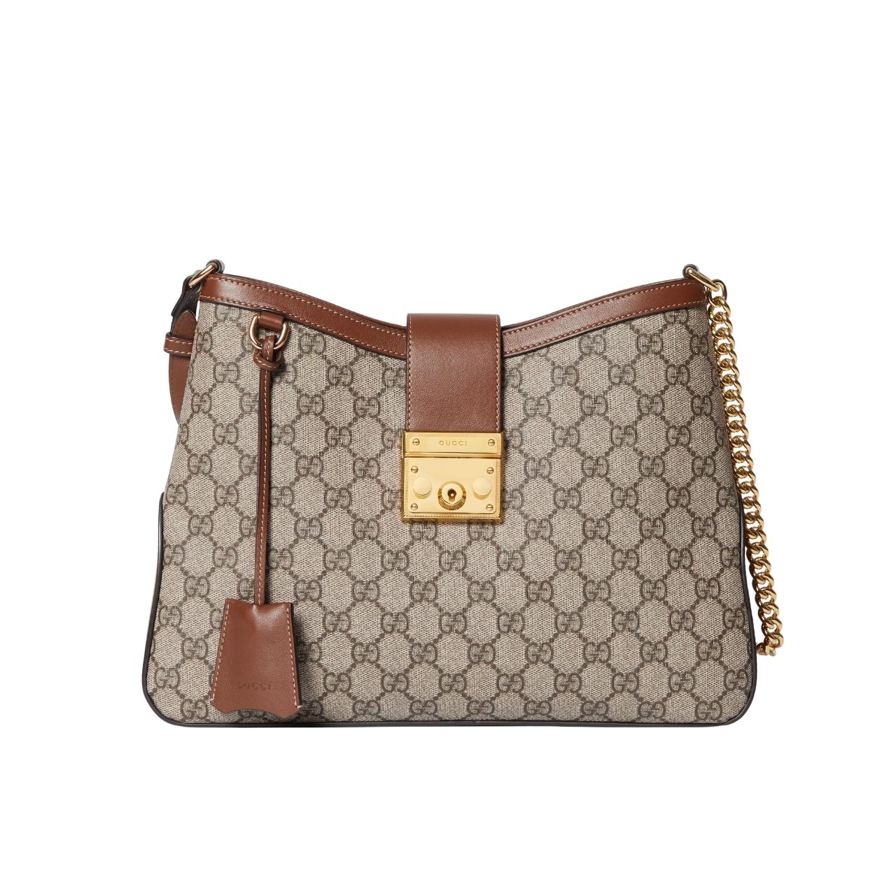 Gvc*1 Padlock Gg Medium Shoulder Bag Brown 33Cm ‎795113 Khnkg 8534