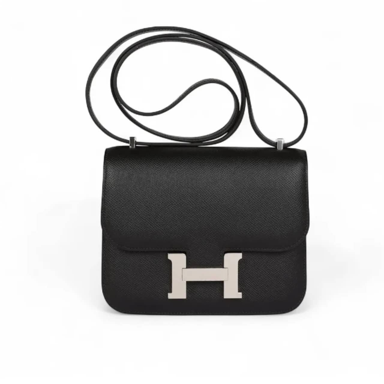 H**me5 Constance 18 Epsom Black Silver Hardware 18Cm