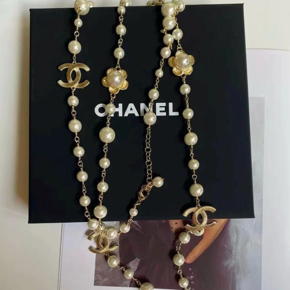 Ch**el Double Strand Pearl Necklace