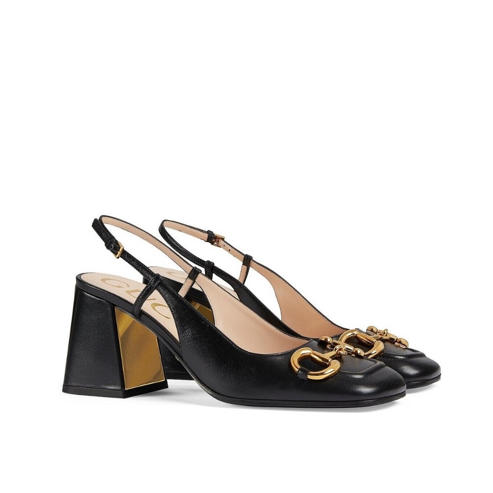 Gvc*1 Women’S Mid Heel Slingback With Horsebit Black ‎643892 C9D00 1000