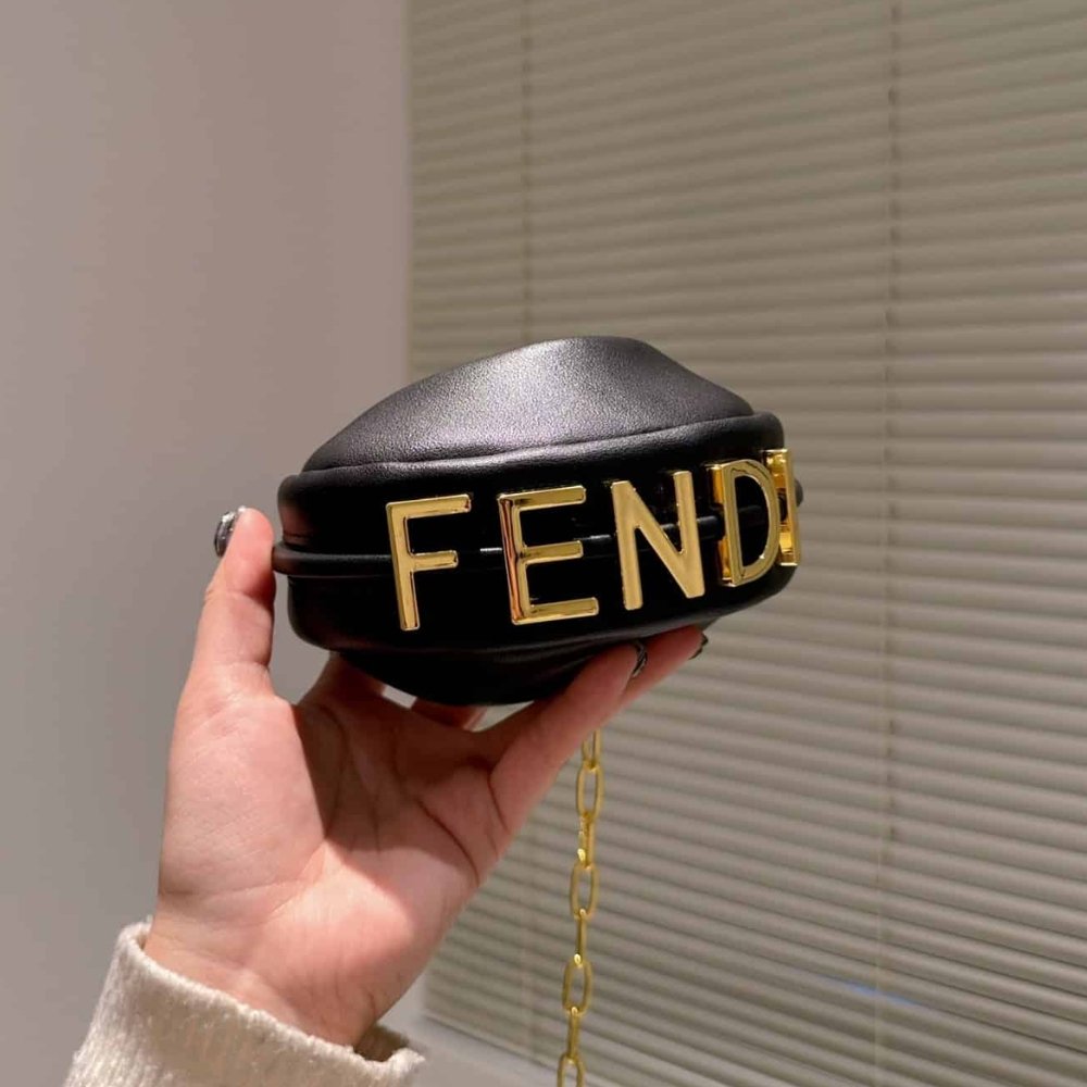 F**di Nano F**digraphy Black Leather Charm 16Cm 7AS089A5DYF1HEJ