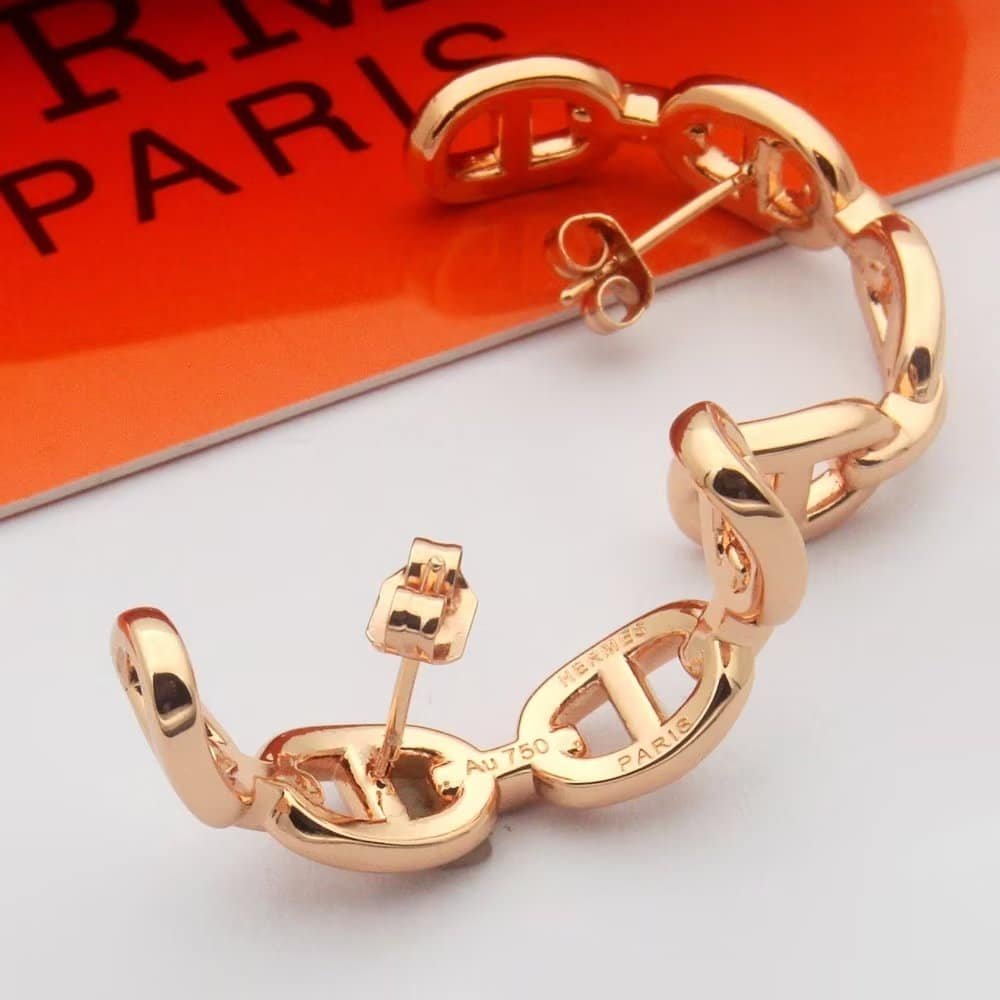 H**me5 Chaine D’Ancre Enchainee Earring Rose Gold