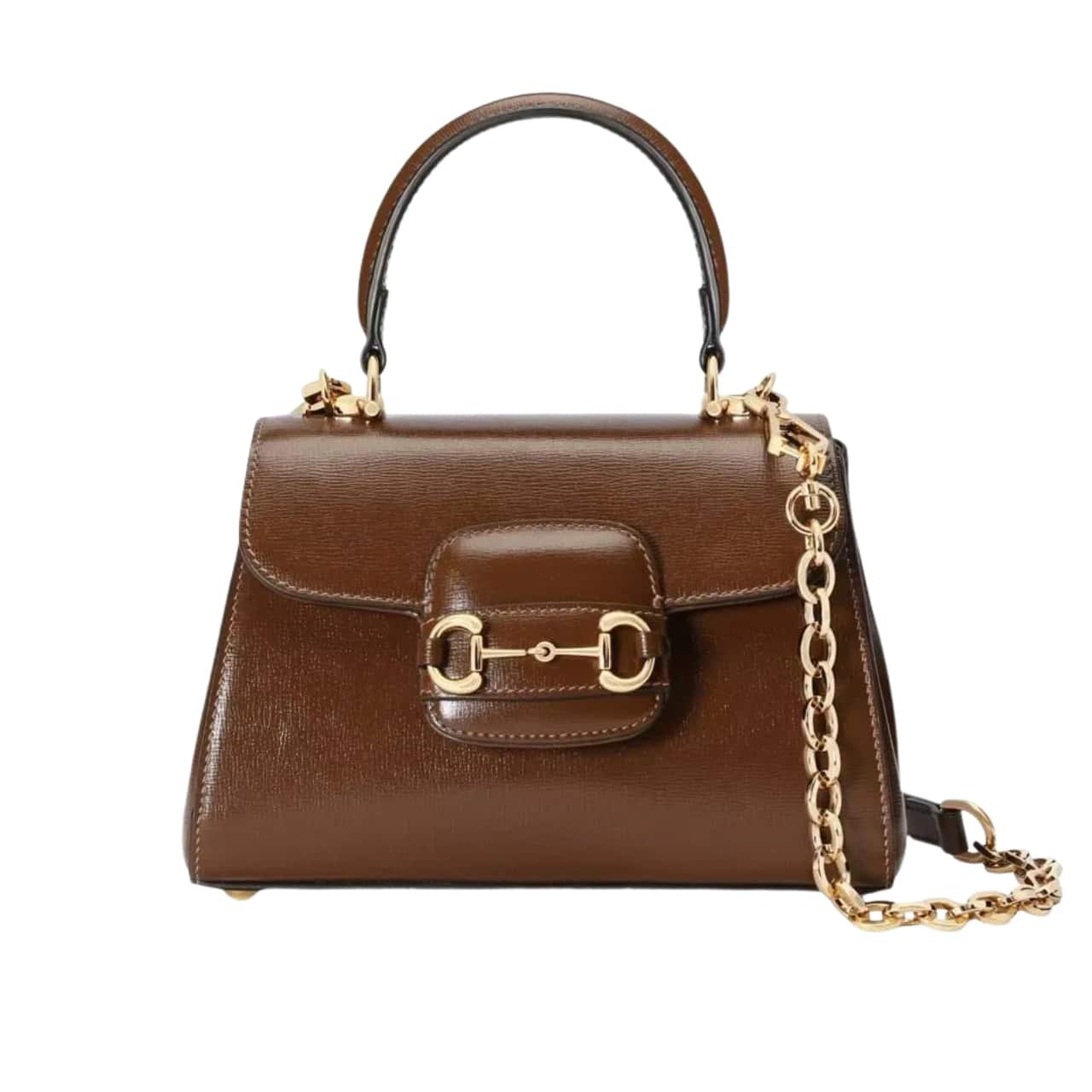 Gvc*1 Horsebit 1955 Mini Top Handle Bag Light Brown 29Cm 703848 Aaa7G 2361