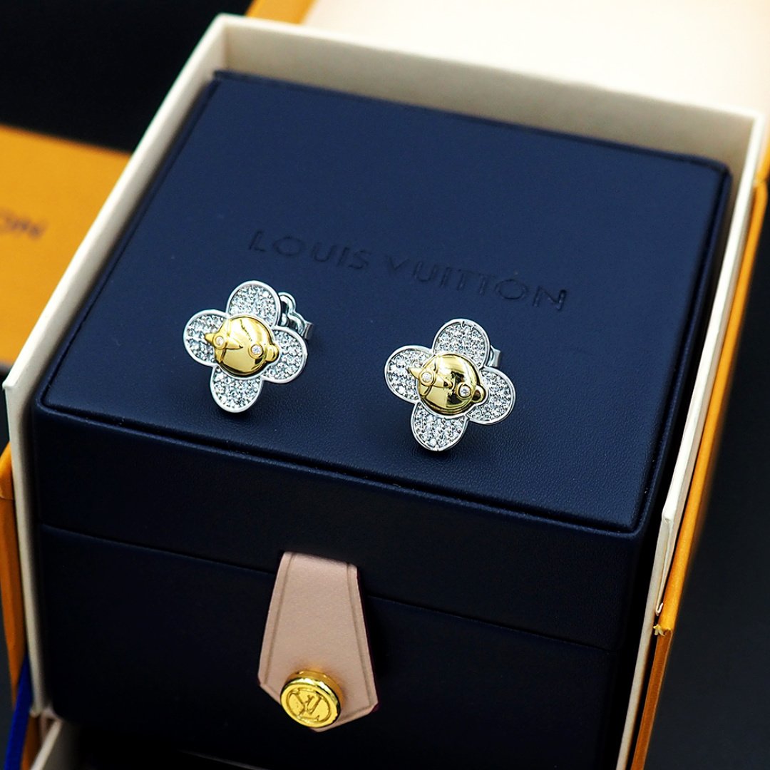 L0vis Vvtt0n Vivienne Earrings White And Yellow Gold Q16742