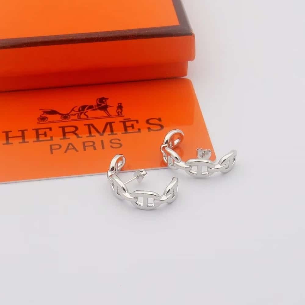 H**me5 Chaine D’Ancre Enchainee Ear Climber Earring Silver