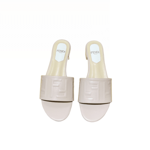 F**di Silk Cowhide Slippers Light Pink
