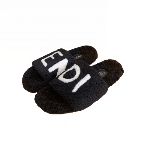 F**di Fleece Slippers Black