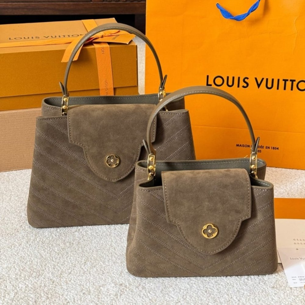 L0vis Vvtt0n Capucines BB Bag Dark Brown 27Cm