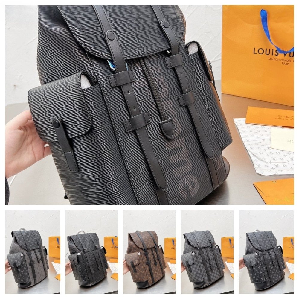 L0vis Vvtt0n Christopher Mm Backpack Monogram Taurillon Leather Black 45Cm M55699
