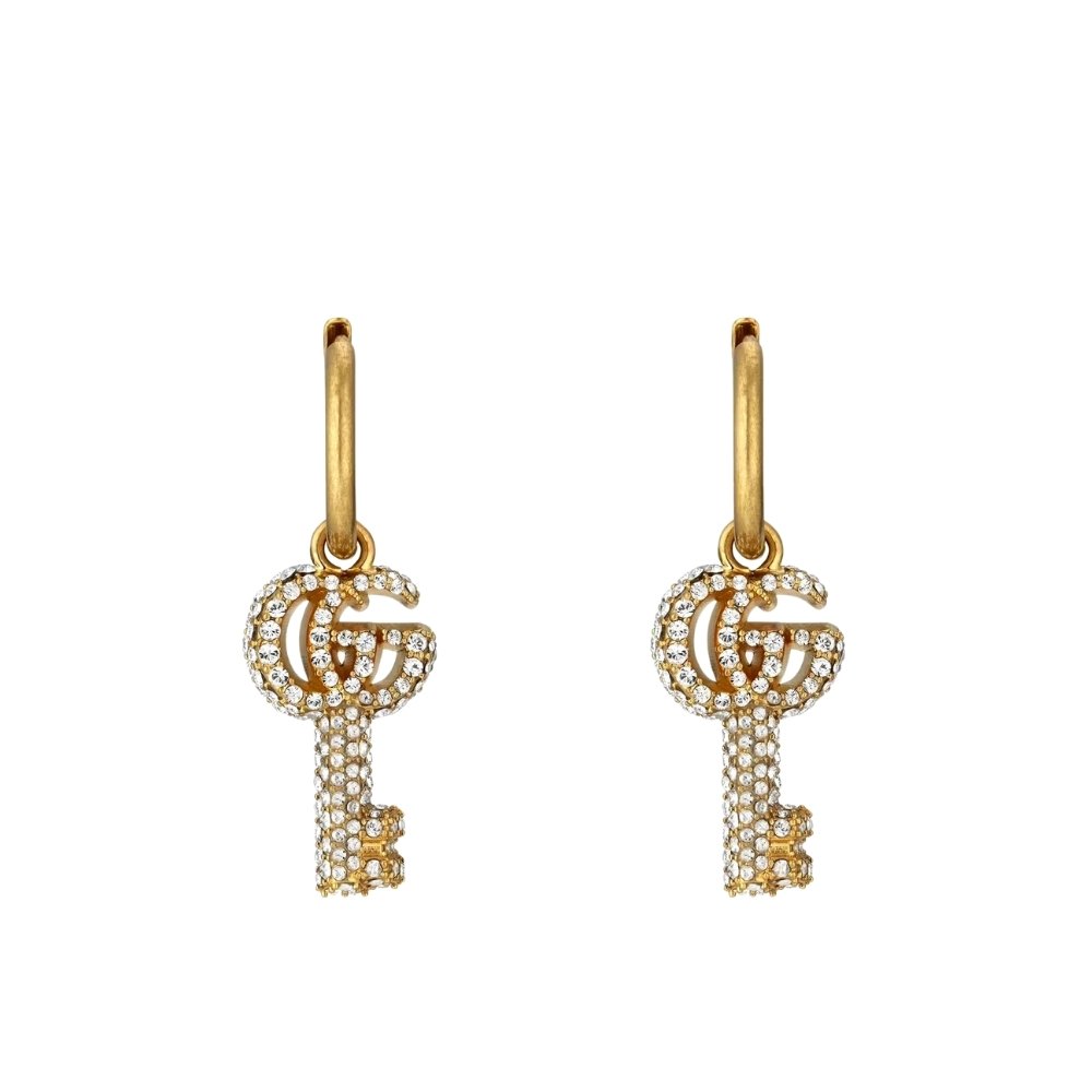Gvc*1 Gg Key Earrings With Crystals 645624 J1D50 8062
