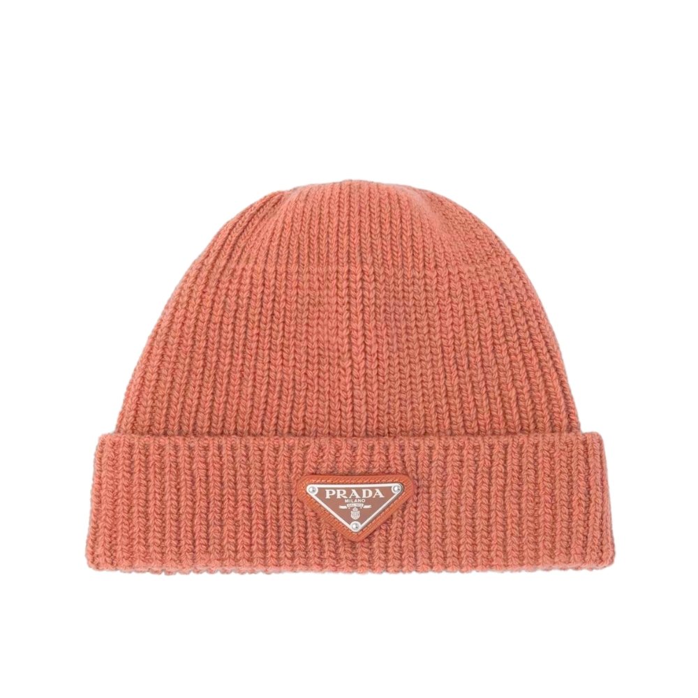 Pra*a Wool And Cashmere Beanie Sliver Pink