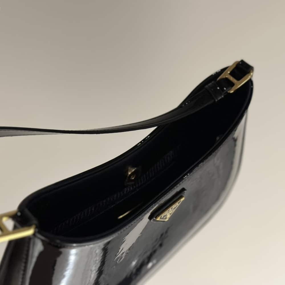 Pra*a Cleo Patent Leather Bag Black 27Cm 1Bc169 069 F03Kj V Hoo