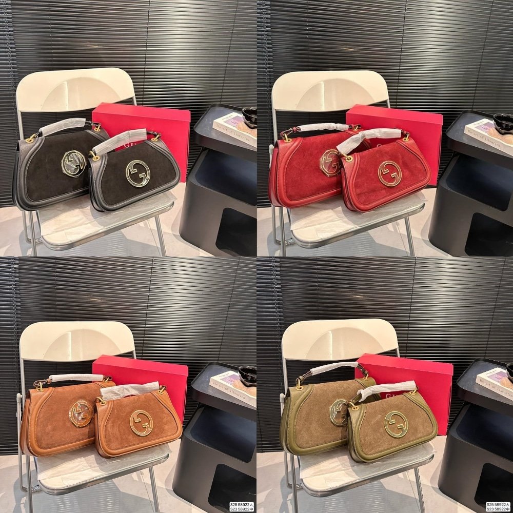 Gvc*1 Blondie Small Shoulder Bag Dark Green Suede 26Cm 815715 Caaau 3027