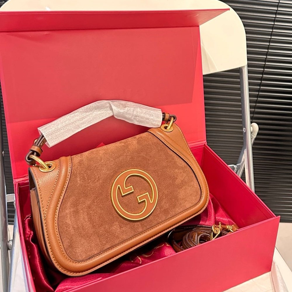 Gvc*1 Blondie Small Shoulder Bag Light Brown Suede 26Cm 815715 Caaau 2808