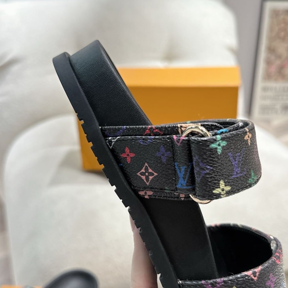 L0vis Vvtt0n X Takashi Murakami Bom Dia Flat Comfort Mule Black 1Agxub