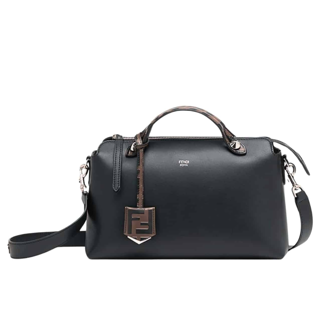 F**di Women By The Way Regular Leather Boston Bag Black 28Cm