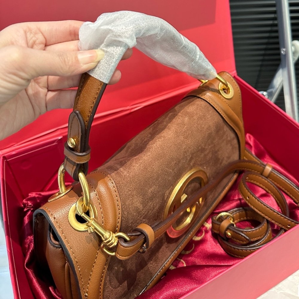 Gvc*1 Blondie Small Shoulder Bag Light Brown Suede 26Cm 815715 Caaau 2808