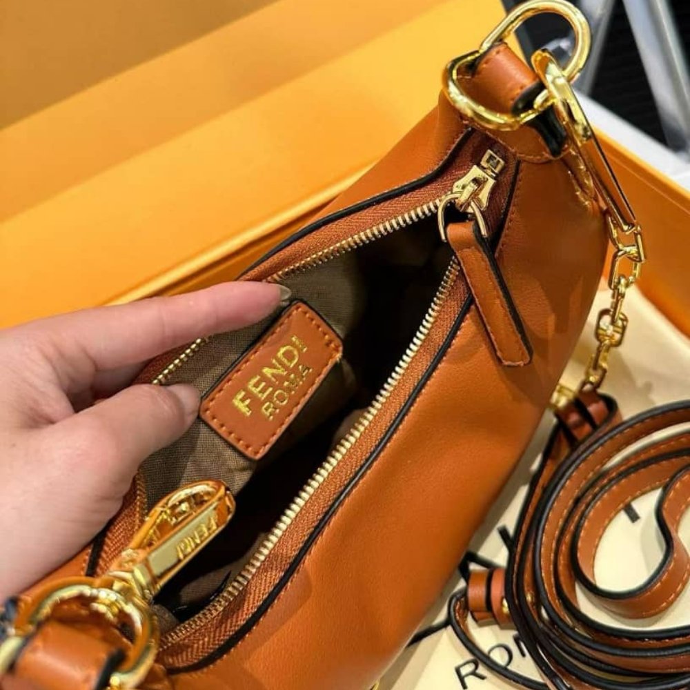F**di F**digraphy Mini Leather Mini Bag Brown 20Cm 8BS081A5DYF1MQI