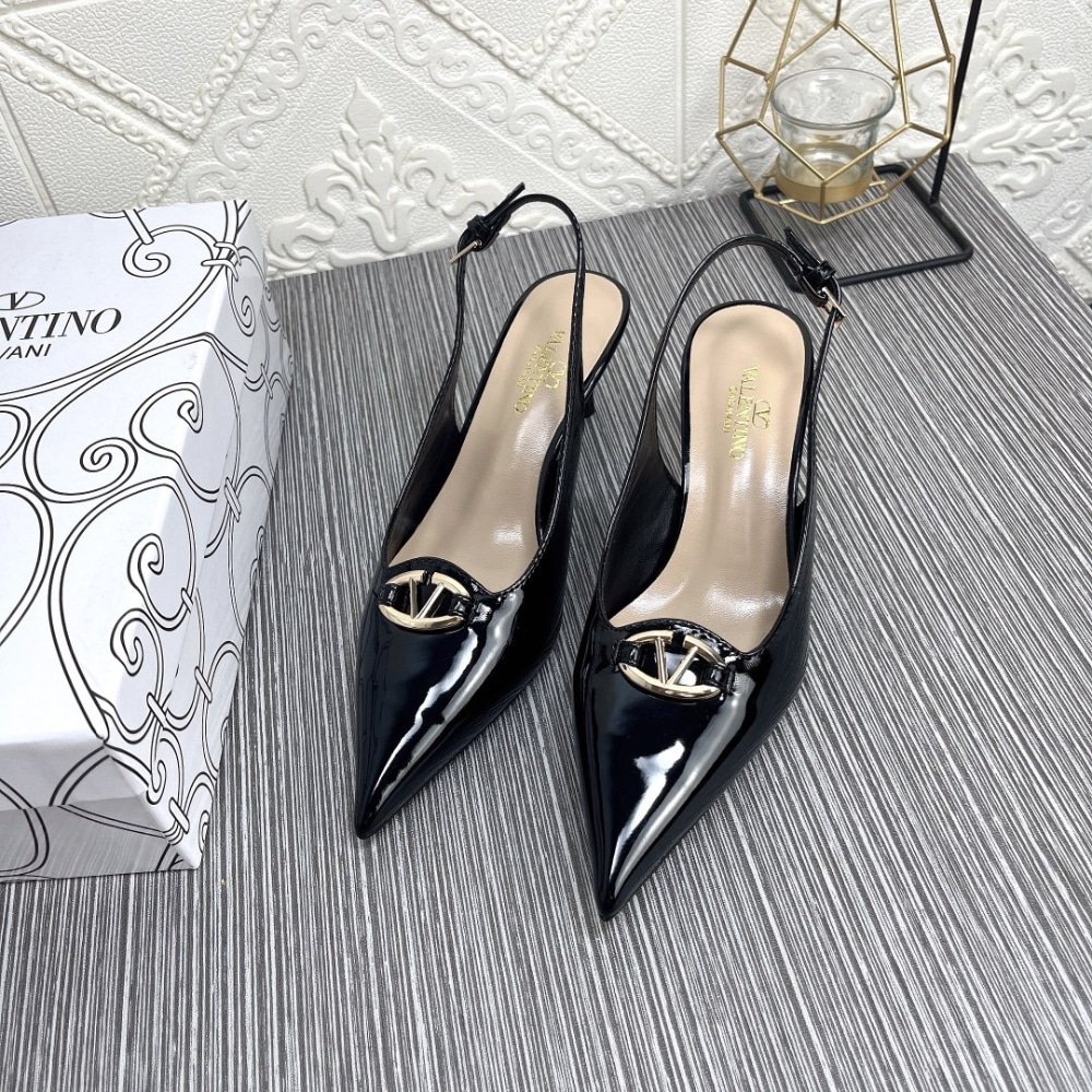 Va1e*ntin0 Vlogo The Bold Edition Slingback Pumps In Patent Leather 60Mm In Black