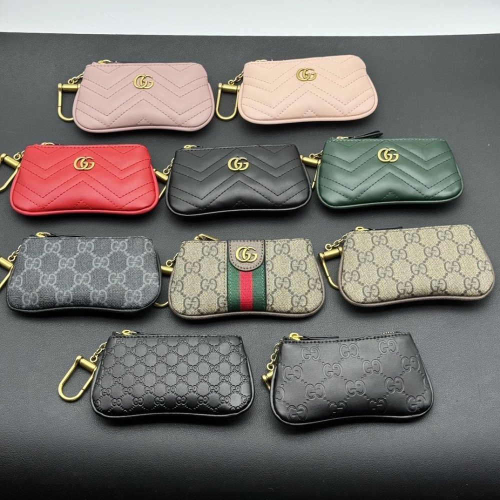 Gvc*1 Gg Svp*me Canvas With Web Stripe Detail Wallet Ophidia Key Case Beige And Ebony 12.5Cm