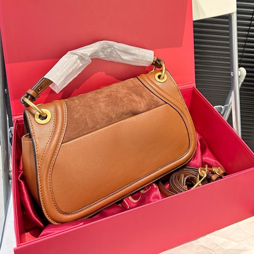 Gvc*1 Blondie Small Shoulder Bag Light Brown Suede 26Cm 815715 Caaau 2808