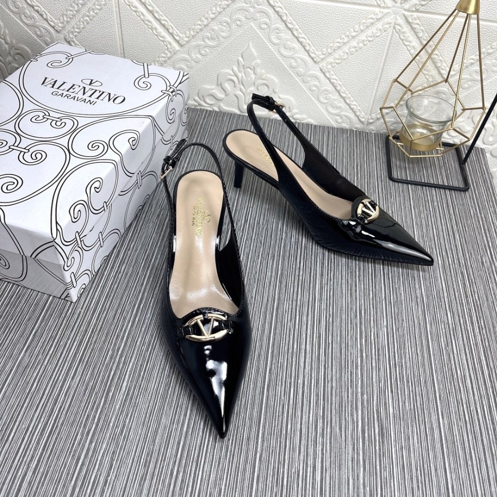 Va1e*ntin0 Vlogo The Bold Edition Slingback Pumps In Patent Leather 60Mm In Black