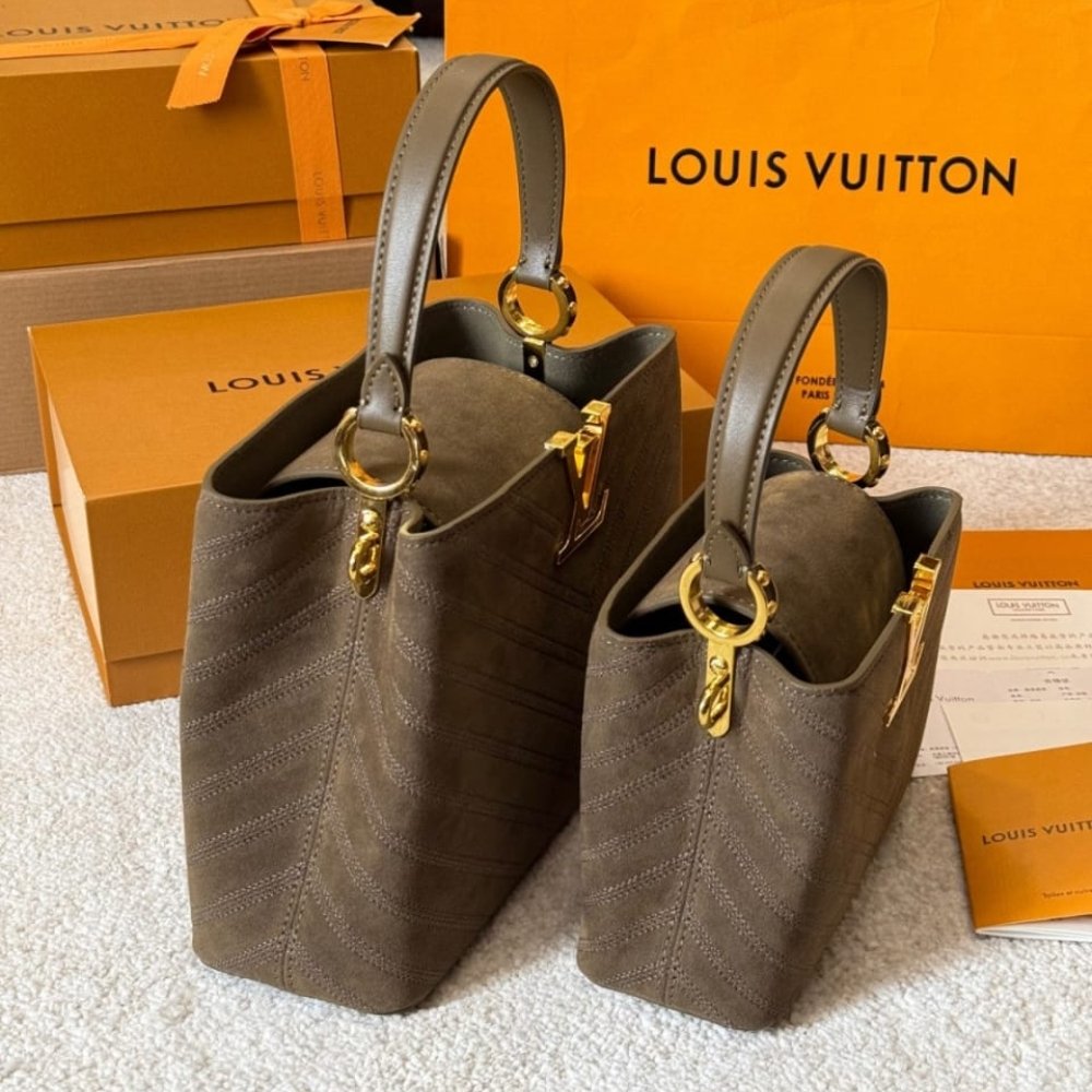 L0vis Vvtt0n Capucines BB Bag Dark Brown 27Cm