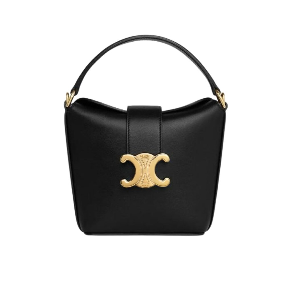 Ce1i*e Mini Bucket Triomphe In Smooth Black 17Cm 10K943Fj9 38No
