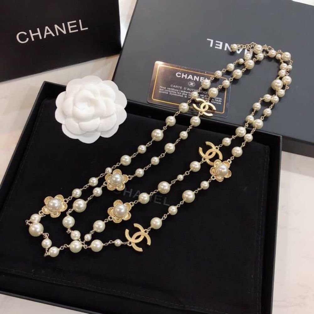 Ch**el Double Strand Pearl Necklace