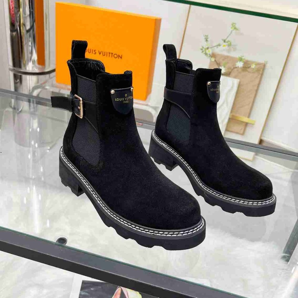 L0vis Vvtt0n Lv Beaubourg Ankle Boot Suede In Black 1Ackcj