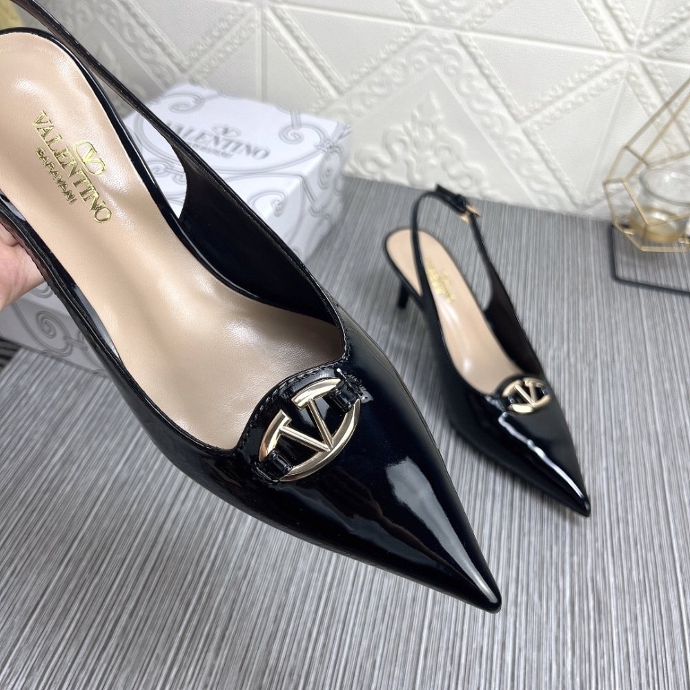 Va1e*ntin0 Vlogo The Bold Edition Slingback Pumps In Patent Leather 60Mm In Black