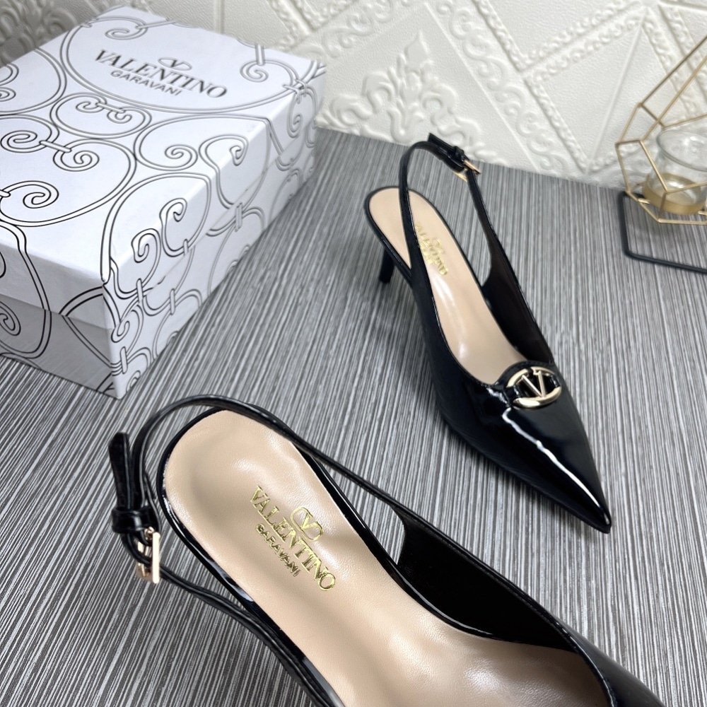 Va1e*ntin0 Vlogo The Bold Edition Slingback Pumps In Patent Leather 60Mm In Black
