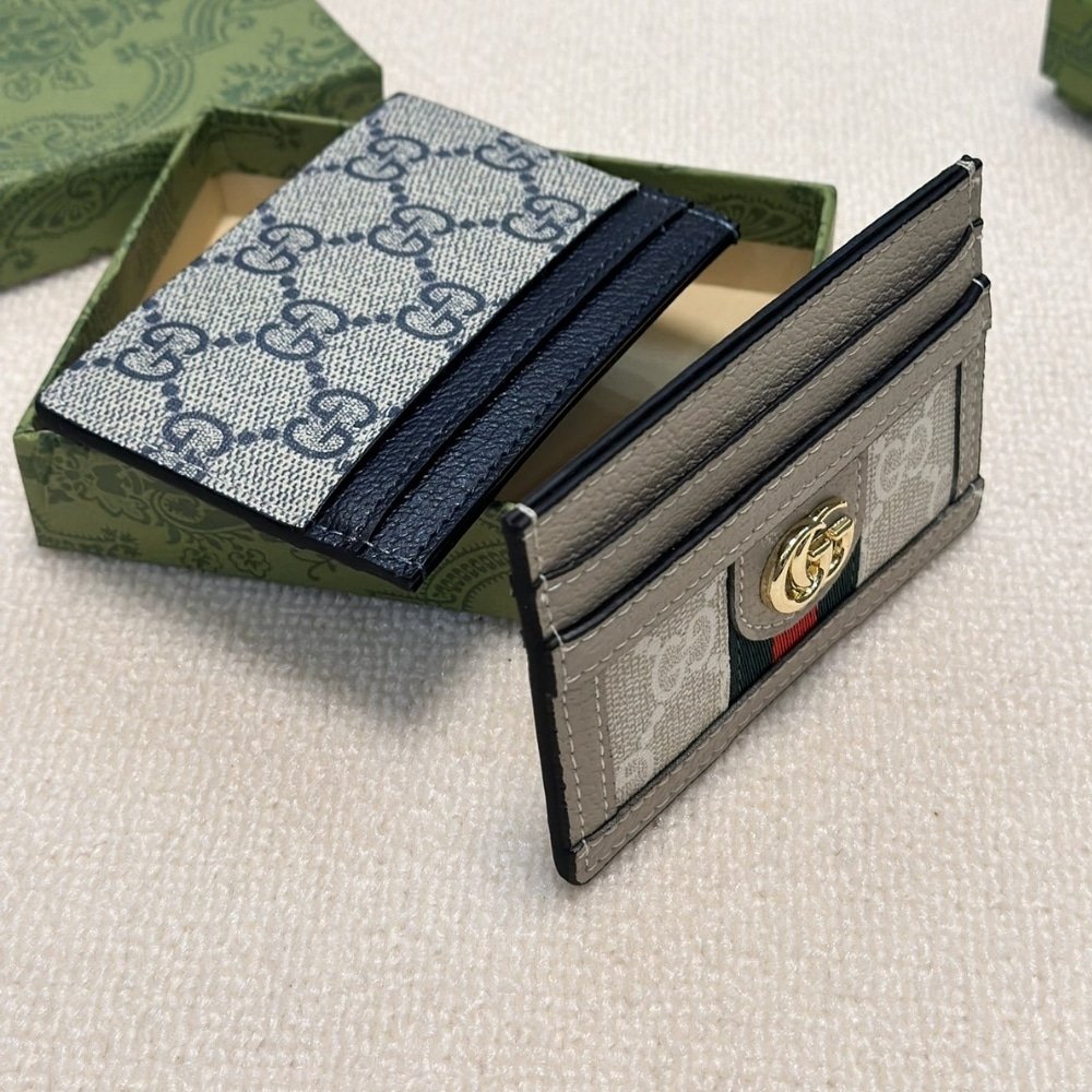 Gvc*1 Ophidia Gg Card Case Beige Blue 9Cm 523159 96Iwn 4076