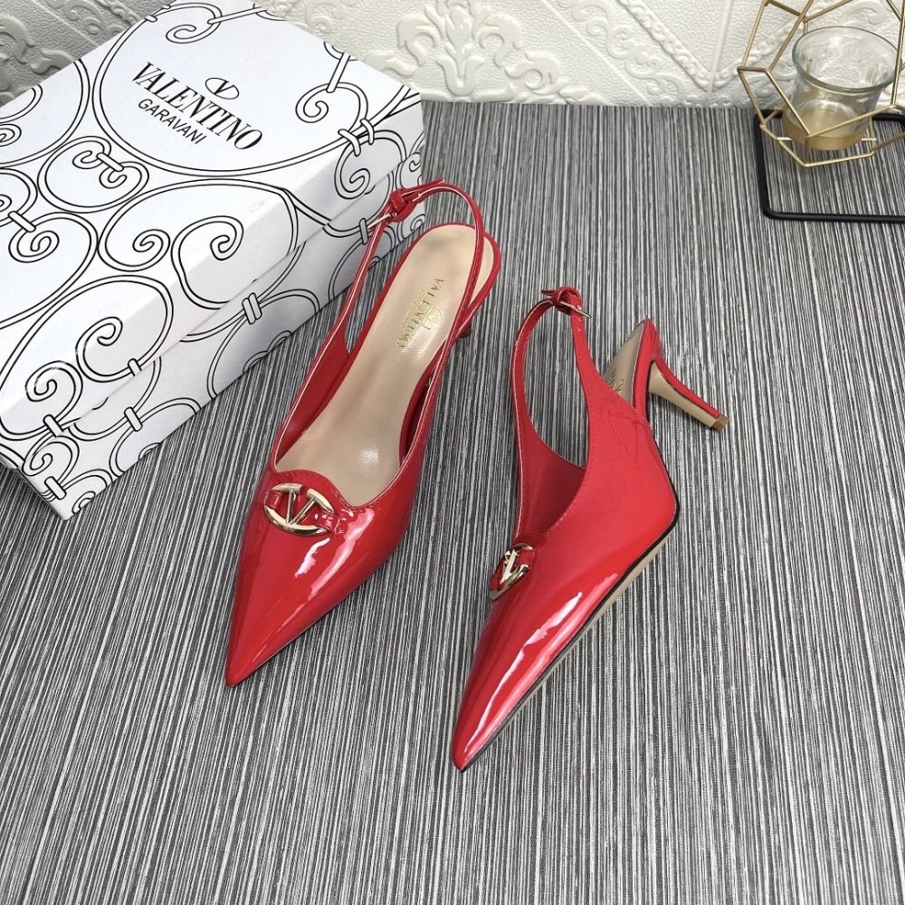 Va1e*ntin0 Vlogo The Bold Edition Slingback Pumps In Patent Leather 60Mm In Rouge Pur