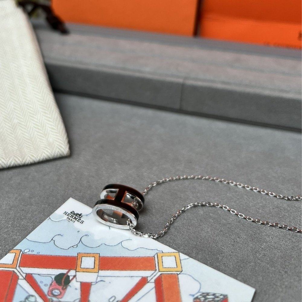 H**me5 Mini Pop H Pendant Necklace Black And Silver