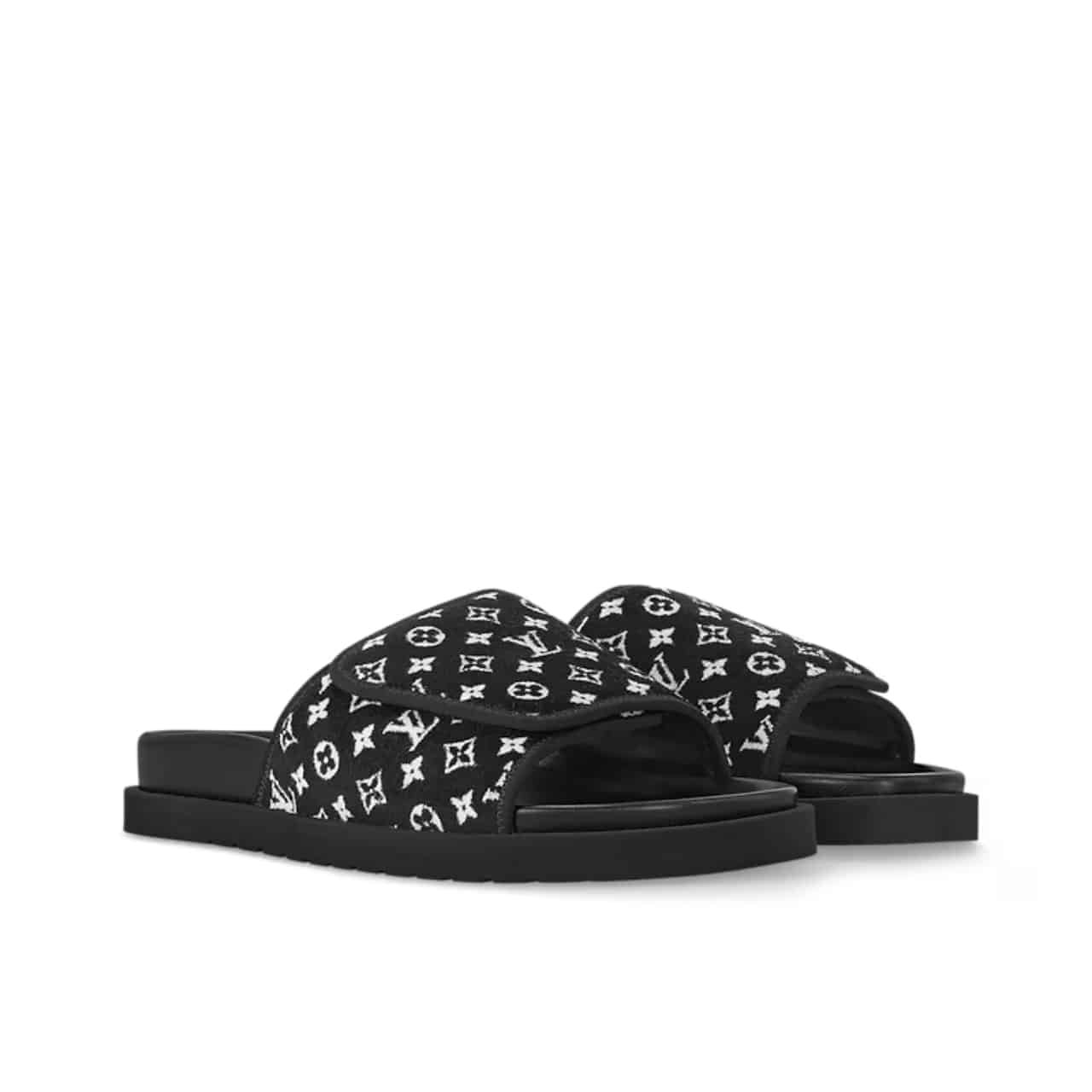 L0vis Vvtt0n Miami Mule Mini Monogram Fabric Black 1Abftr
