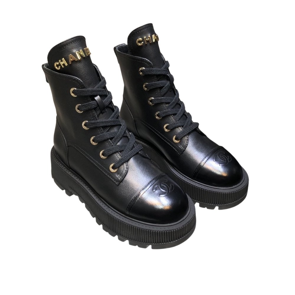 Ch**el Cc Lace Up Boot Black G45124 B14018 94305