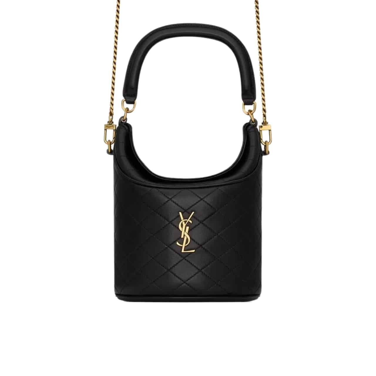 Sa1nt Lau*nt Gaby Bucket Bag In Black 18Cm 7639611El071000